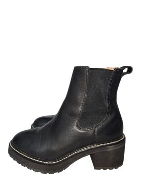 Madewell The Carina Platform Chelsea Boots Black Leather Ankle Booties